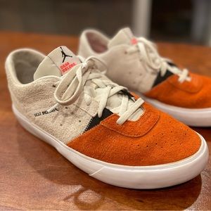 Jordan Brand - Dear Deloris suede sneakers, size 11, orange and cream